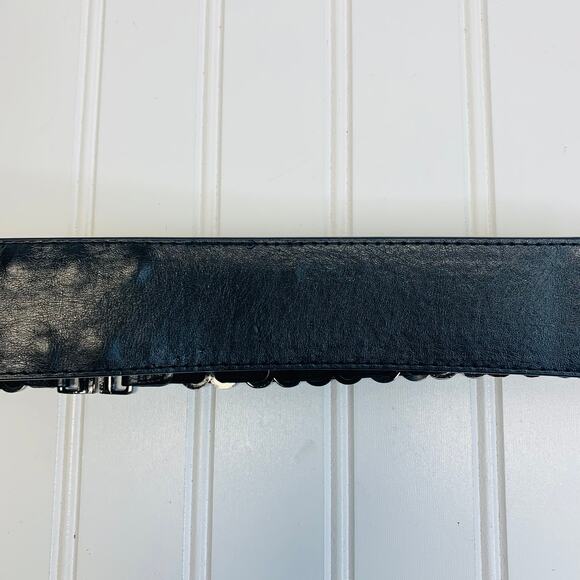 Black Stretch Belt Silver Hardware OSFA - Picture 4 of 5